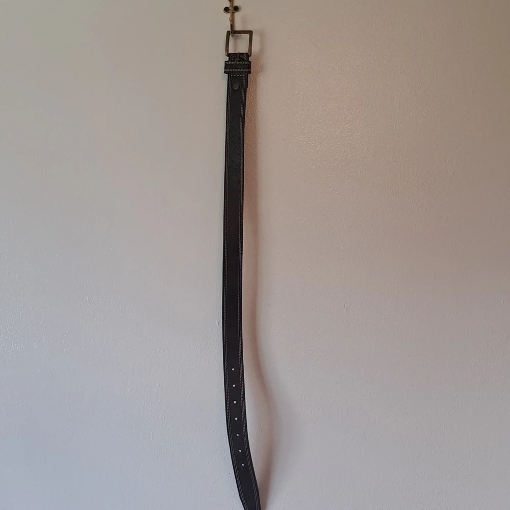 Brown Leather Carhartt Double Seam Belt 30 Inch 7 Hole